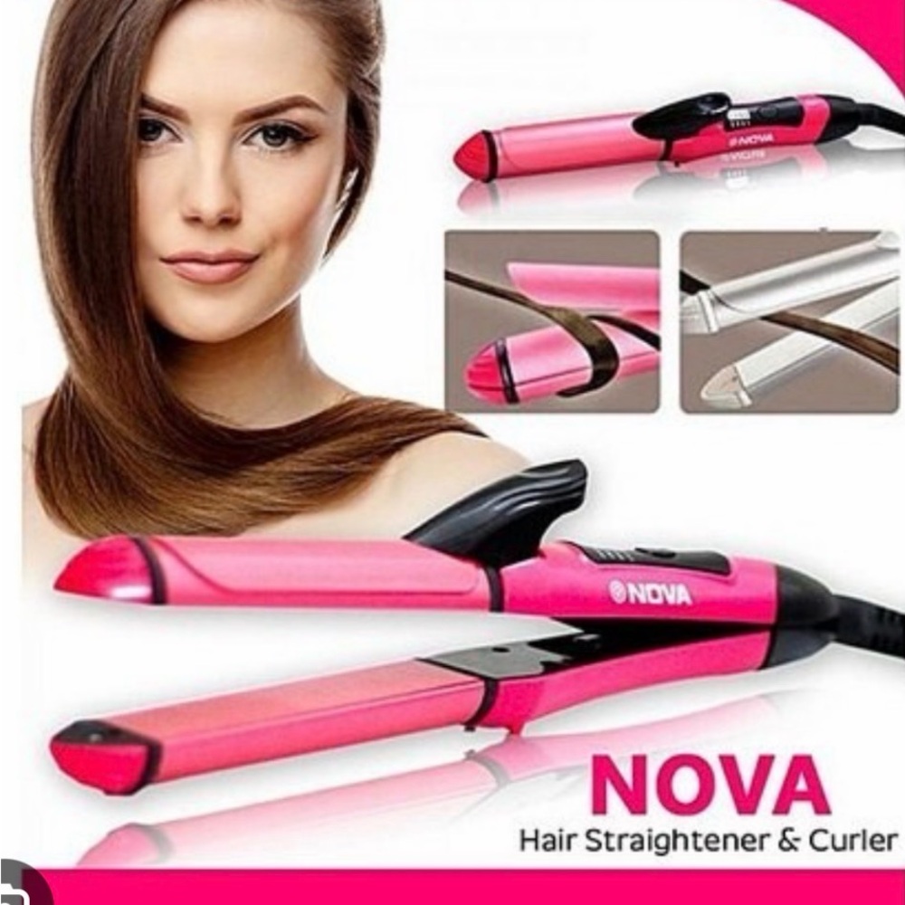 Pink Hair Straightener & Curler